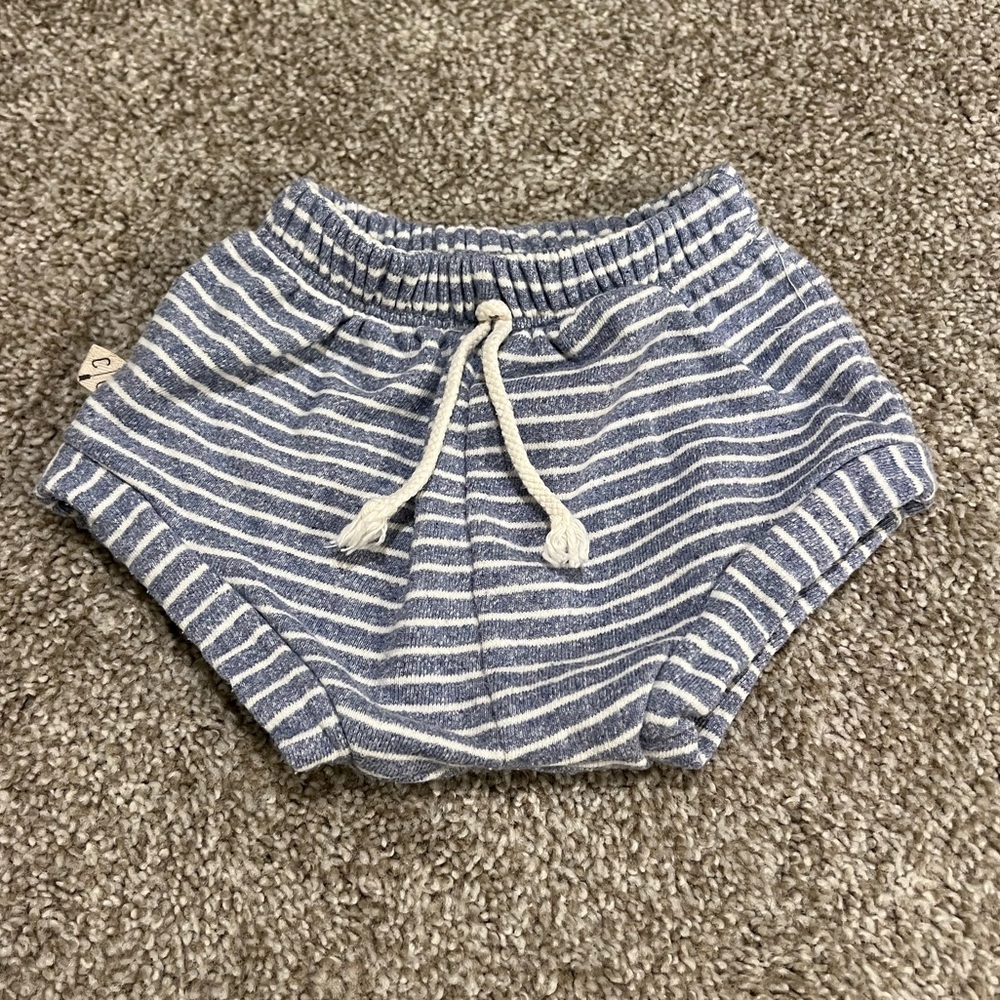 Childhood Clothing blue striped shorties 12-18 months